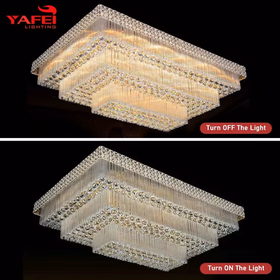 Modern Design Home Living Room Restaurant Decoration Stainless Steel Crystal Ceiling Light