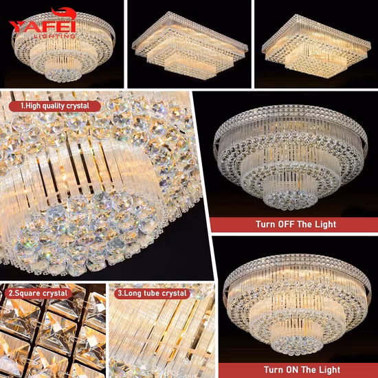 Modern Design Home Living Room Restaurant Decoration Stainless Steel Crystal Ceiling Light