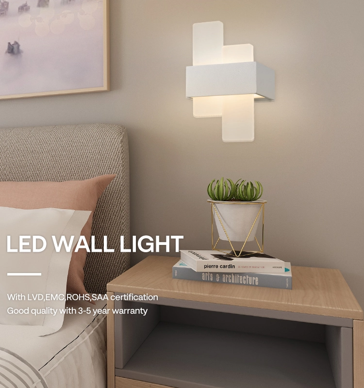 Stylish LED Wall Lamp Aluminum + Acrylic Decorative LED Light for Indoor Household