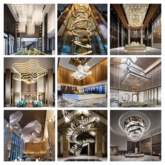 Hotel Ballroon Shipping Mall Modern Large Hotel Lobby Villa Cake Decoration Pendant Light Luxurious K9 Crystal Chandelier LED Nordic Chandelier Pendant Lighting