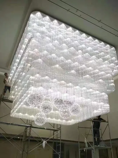 Hotel Ballroon Shipping Mall Modern Large Hotel Lobby Villa Cake Decoration Pendant Light Luxurious K9 Crystal Chandelier LED Nordic Chandelier Pendant Lighting