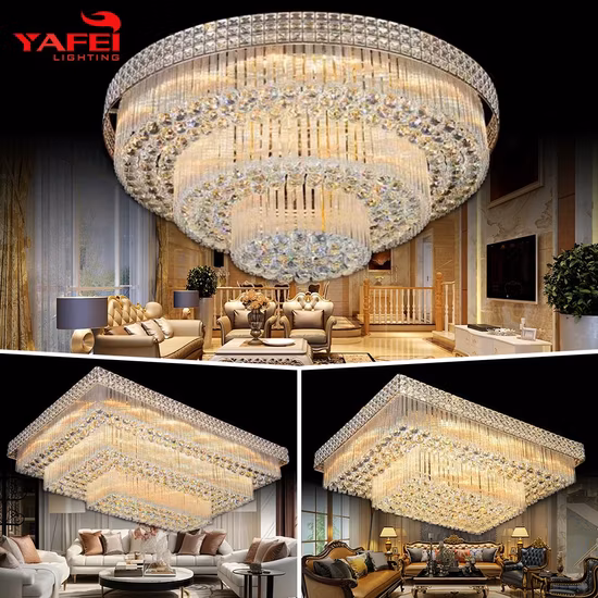 Modern Design Home Living Room Restaurant Decoration Stainless Steel Crystal Ceiling Light