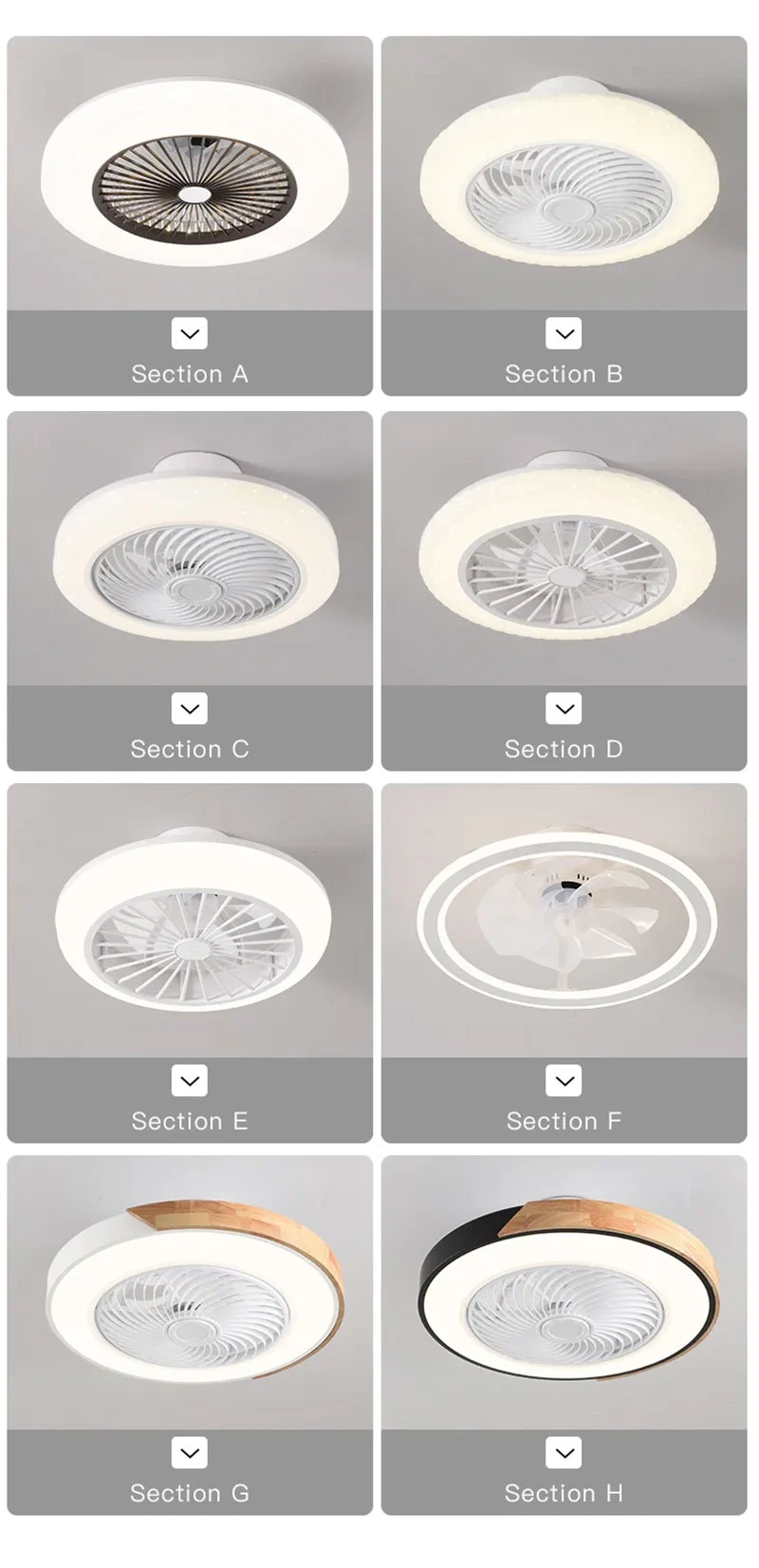 3 Colors Dimmable Decorative Flush Mount Chandelier Fan Lamp Remote Control Modern DC LED Ceiling Fans with Light