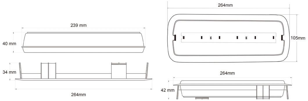 3W Ceiling Recessed Battery Operated Rechargeable LED Emergency Light